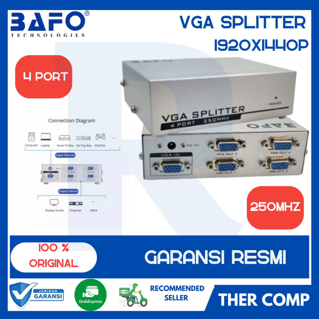 Vga Spliter 4 พอร์ต BAFO SPLITTER