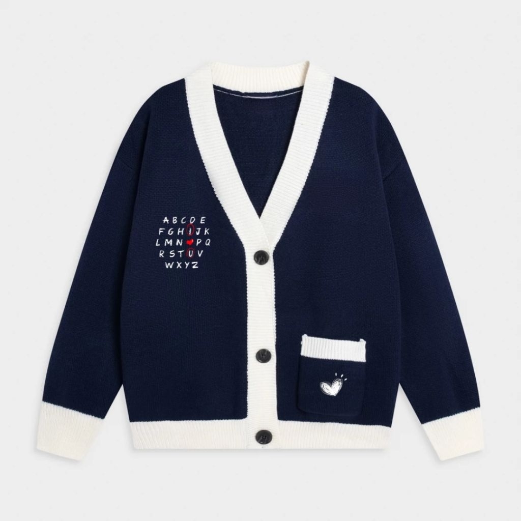 UNGU Jacket Aja - CARDIGAN ขนาดใหญ่ (S - 6XL) แจ็คเก็ต I LOVE YOU HEART SARANGHAEYO เกาหลี Ulzzang แ