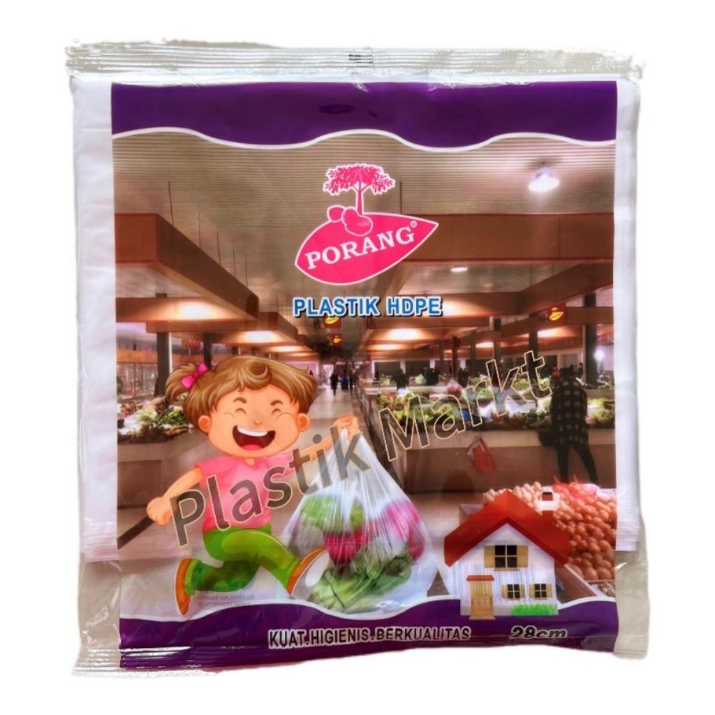 ถุงพลาสติกใสธรรมชาติ PORANG HDPE ขนาด 28 ซม