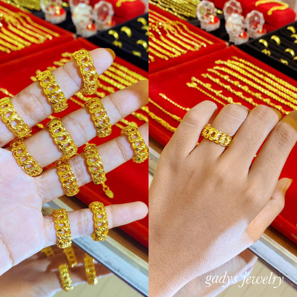 REPLIKA 24krt Gold Plated coco Ring Crum Light Gold 8 กรัม Premium Gold Replica แหวนผู้หญิง