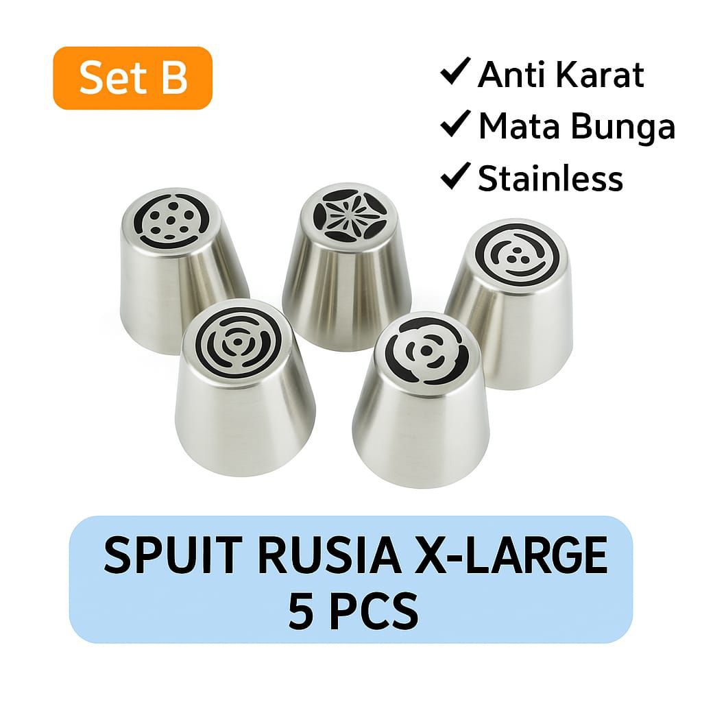 MATA รัสเซีย X-Large Syringe ชุด 5 ชิ้น | ตาดอกไม้สแตนเลส |ชุดเข็มฉีดยา X-Large รัสเซีย B 5 ชิ้น | ห