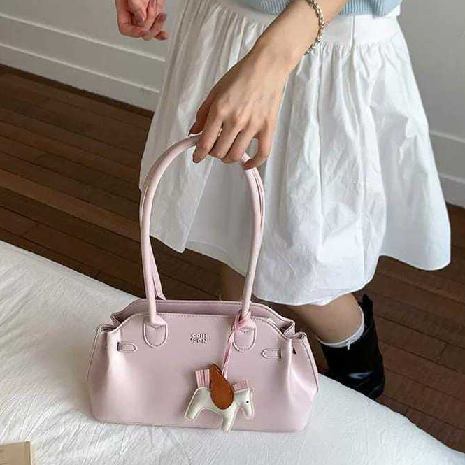 LOEI Zevia Charm Tote Bag Women Korean Look Stylish Shoulder Bag Fashion Girly 2629