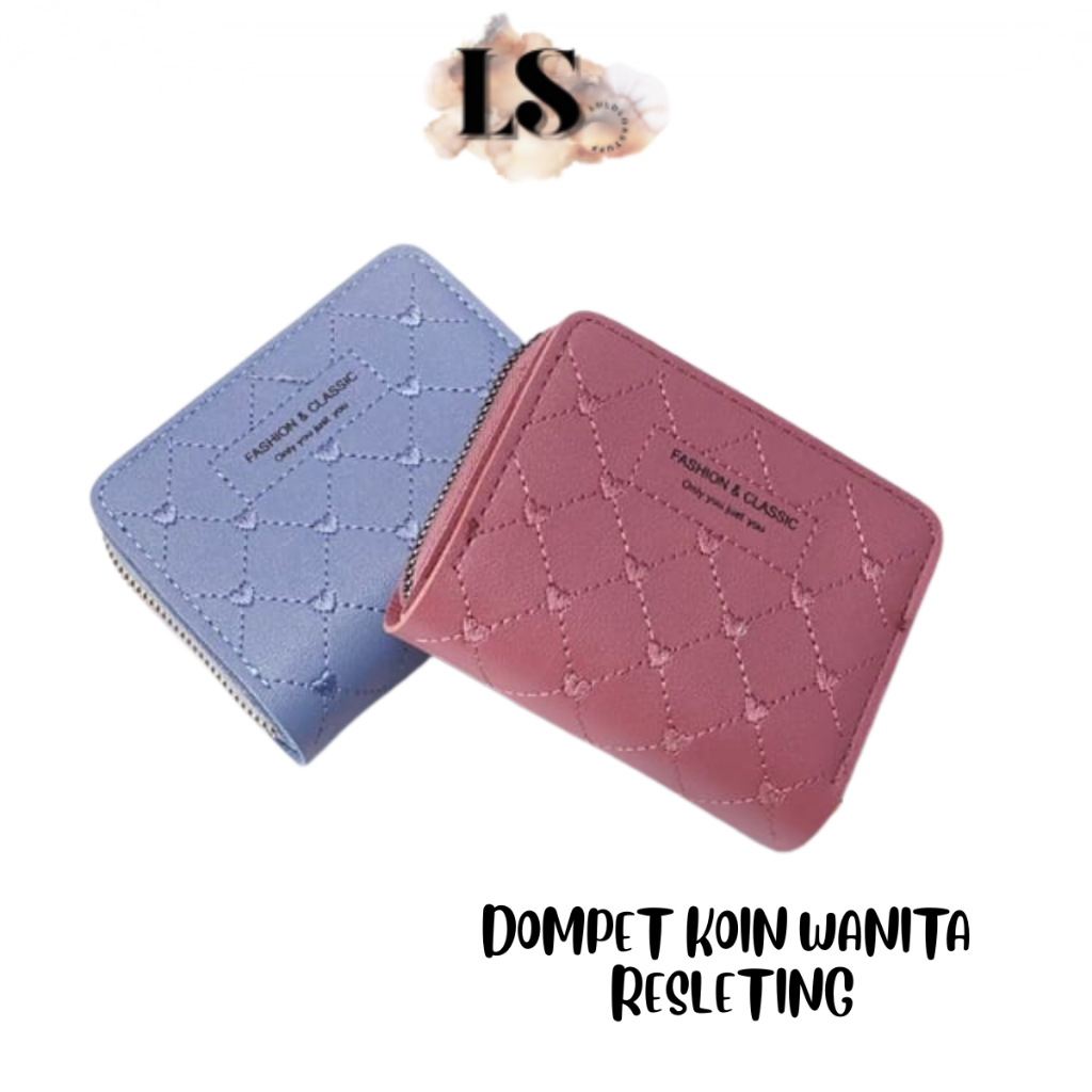 LS - WOMENS ZIPPER COIN WALLET 888 FOLDING COIN WALLET WOMENS FASHION CARD WALLET BAG KOREAN IMPORT 