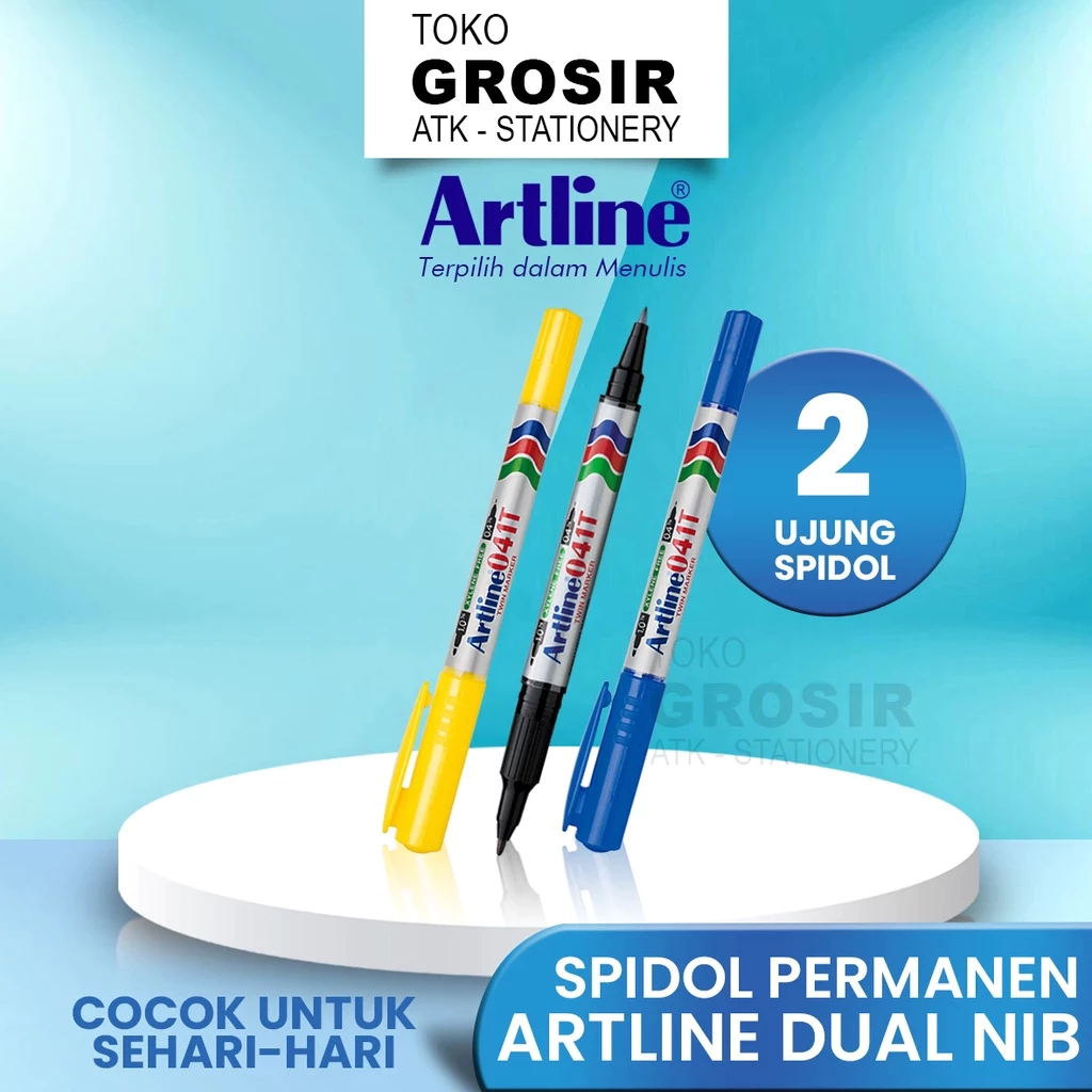 (LIVE) Artline Dual Tip ปากกามาร์กเกอร์ถาวร TWIN MARKER EK-041T 2