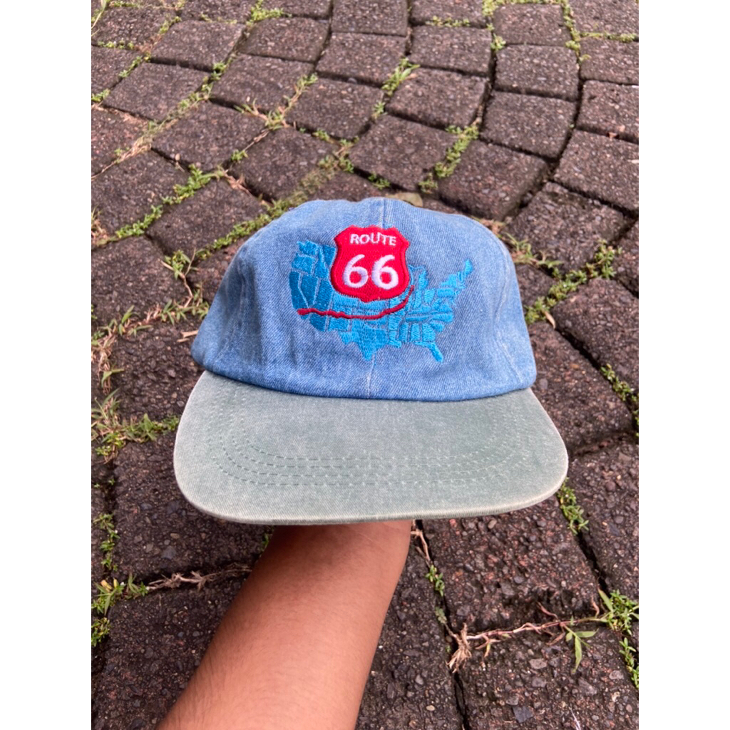 Usa vintage 66 หมวกยีนส์ route