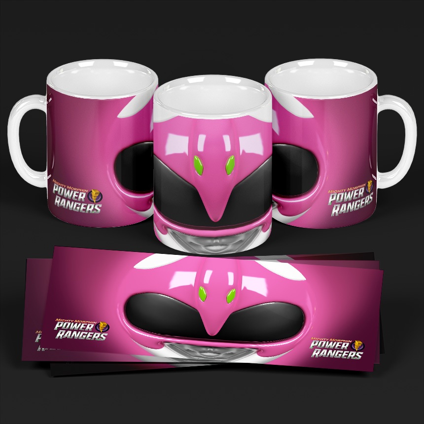 GElas Mug 3D Effect Power Ranger Pink Premium
