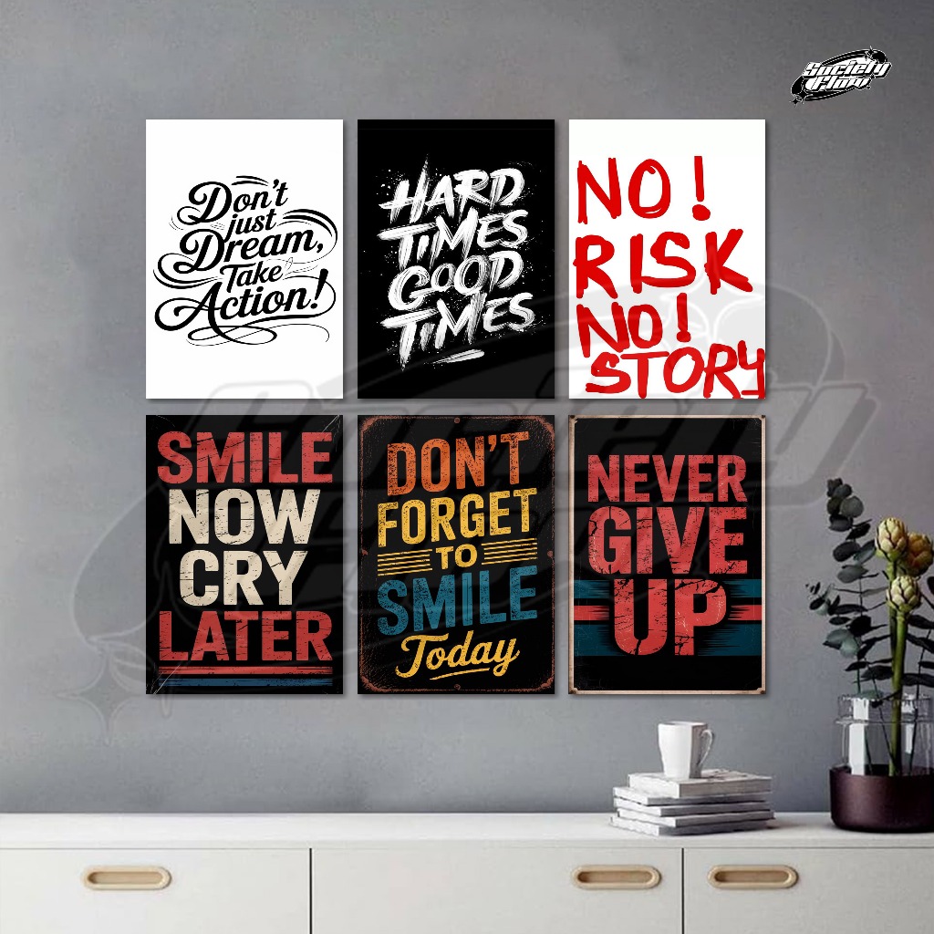 กรอบตกแต่งผนัง จอแสดงผลตกแต่งห้อง ความงาม Minimalist WORDS ขนาด A3 (30x40) โดย Society.Flow