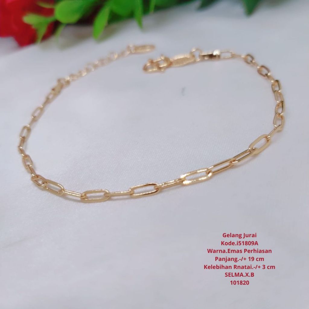 Jurai Dangle Bracelet ล่าสุด Anti-Fade 24k Gold Plated เครื่องประดับอุปกรณ์เสริม G18-8A