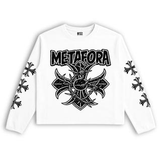 Metafora T-shirt Mtfr Wood Logo Longsleeve Boxy Fit White