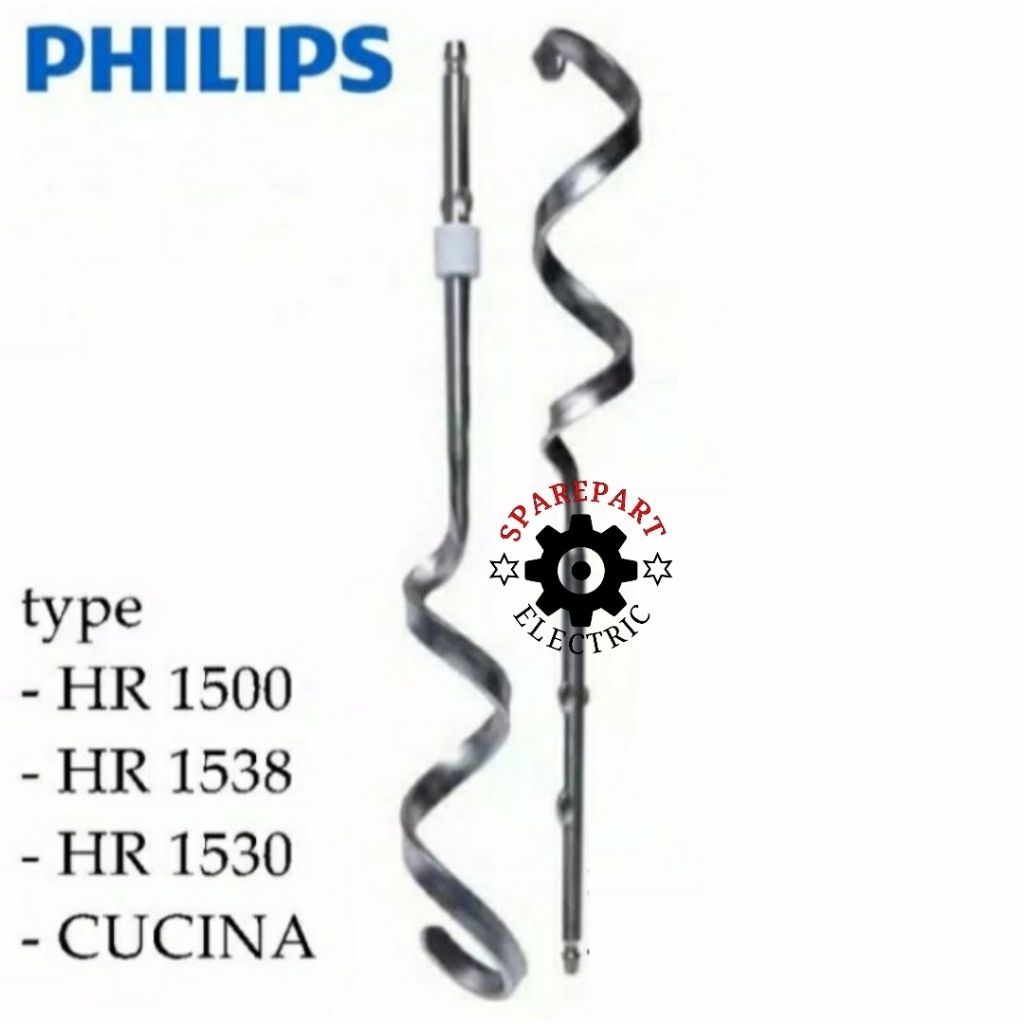PHILIPS CUCINA BRAND SPIRAL MIXER STICK HR 1500 1530 1538 ETC.