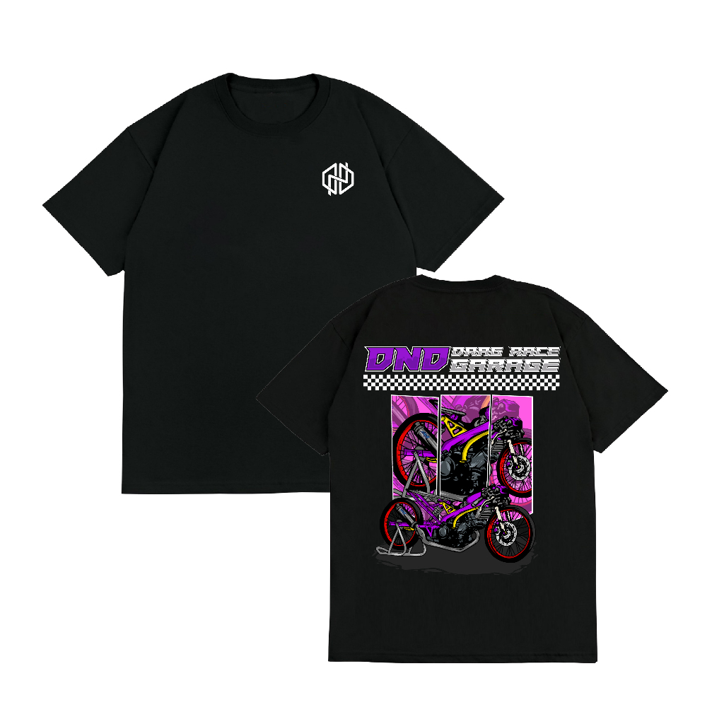 เสื้อยืด Kaos Baju DND Drag Race Garage Distro ผู้ชายผู้หญิง Cool Detail Screen Printing คุณภาพดีที่