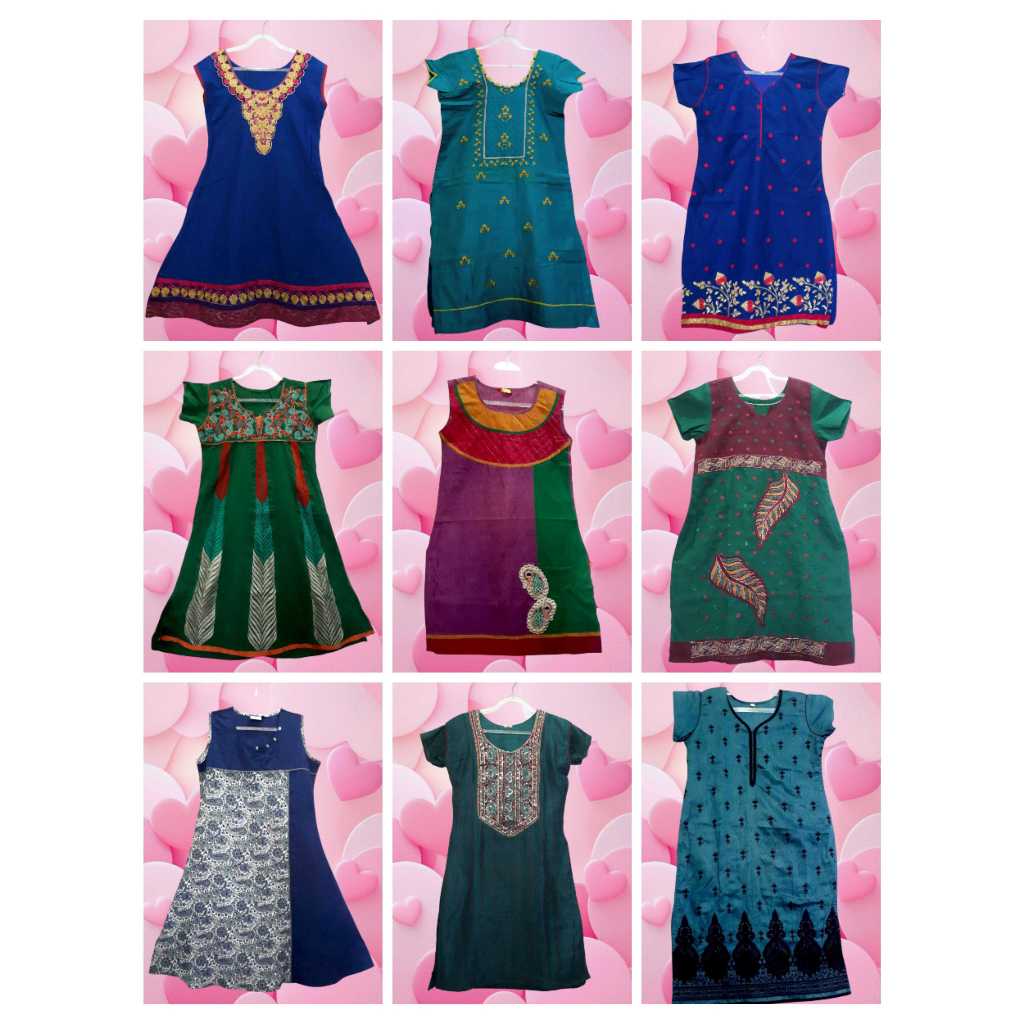 KURTI/ANARKALI SINGLE SHORT SLEEVE สําหรับผู้ใหญ่และวัยรุ่น