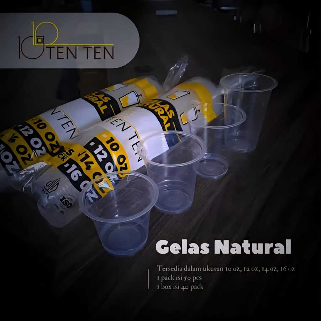 TTEN FLAT CUP 10oz/12oz/14oz/16oz [50 ชิ้น]