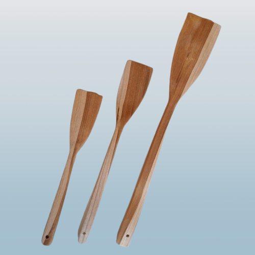 JUMBO WOODEN SPATULA / WOODEN SPATULA TEAK WOOD SPATULA 4 ขนาดหลากหลาย
