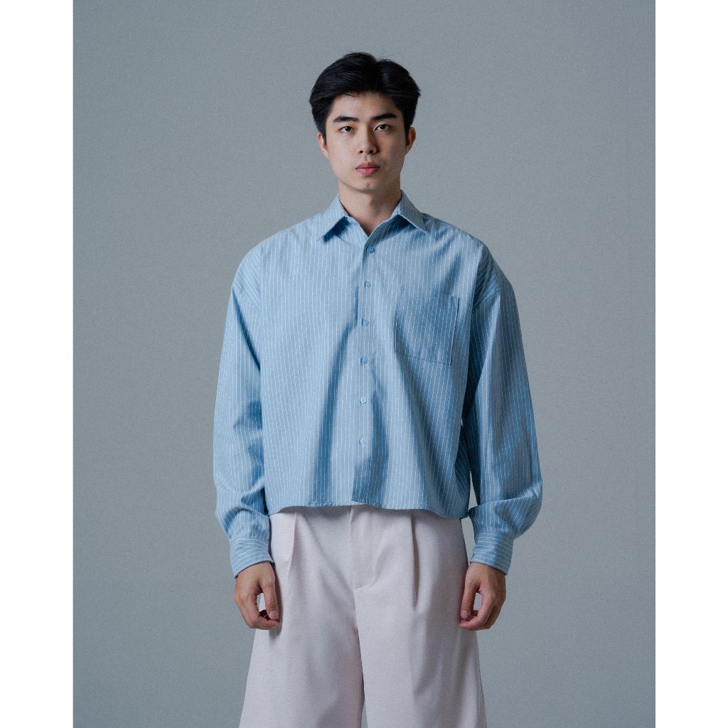 KEMEJA Kalm เสื้อเชิ้ตแขนยาวครอป | เสื้อเชิ้ตโอเวอร์ไซส์แขนยาวผู้ชาย Boxy | S.1204