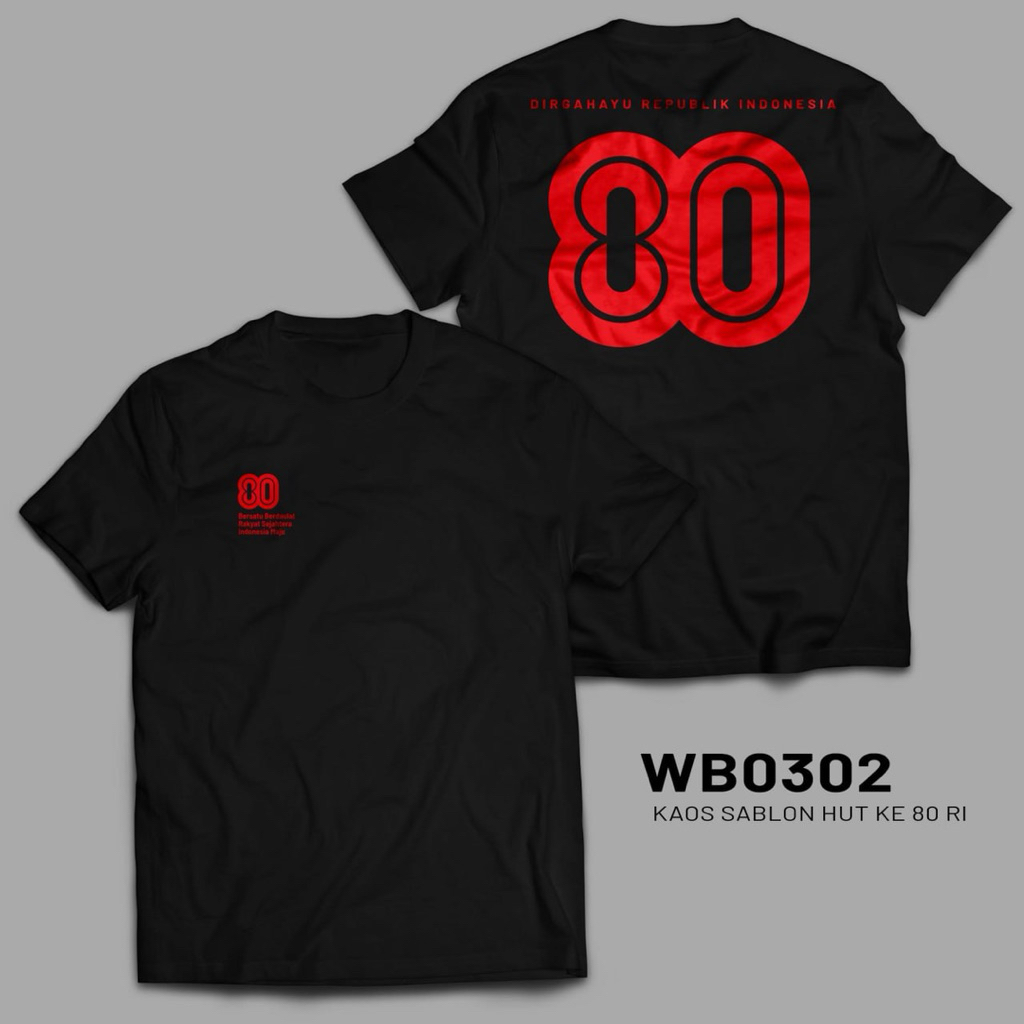 MERAH พิเศษหน้าจอ-PRINTED เสื้อยืดสําหรับ INDEPENDENCE OF THE REPUBLIC OF INDONESIA 80 TSHRIT UNISEX