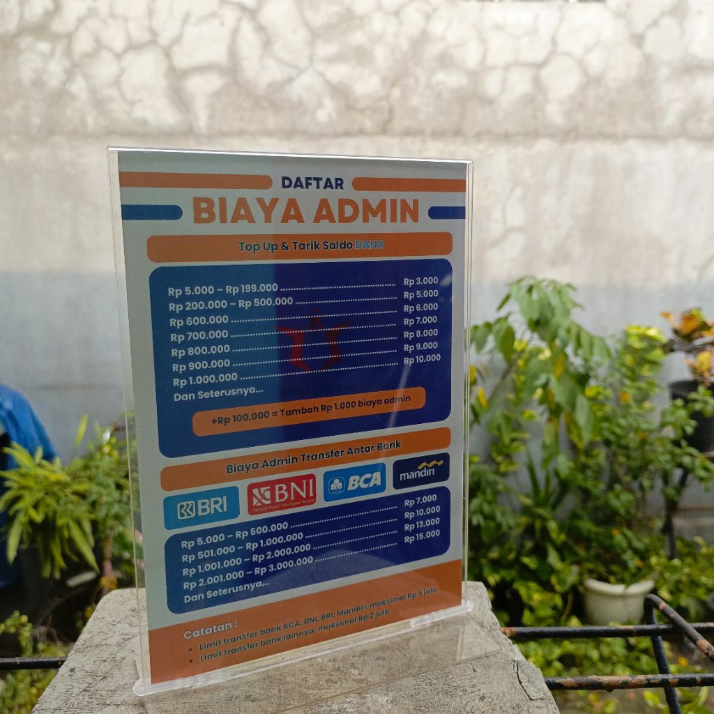 พิมพ์การถ่ายโอน Admin | ชําระเงิน + อะคริลิคขนาด A6, A5, A4