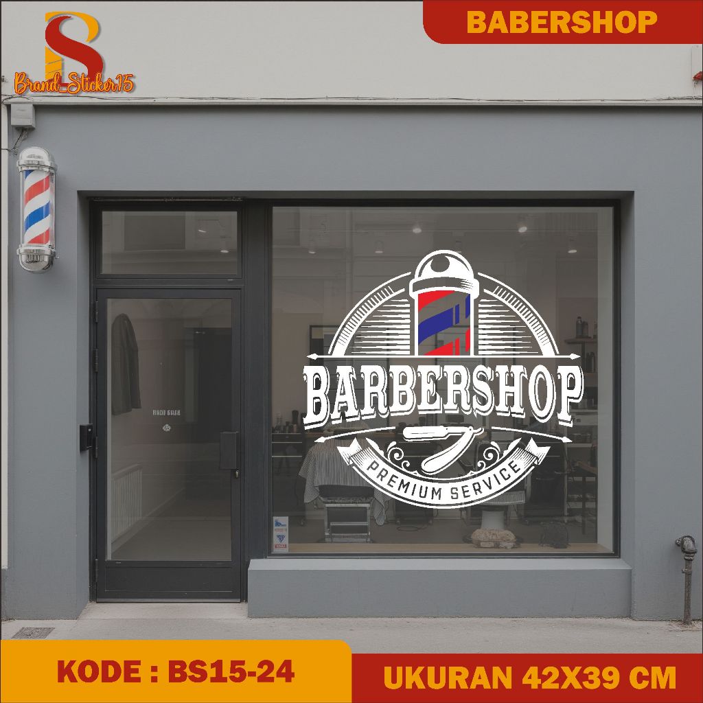 BARBER SHOP CUTTING STICKERS สติ๊กเกอร์ติดกระจกตัดผม ((MK))