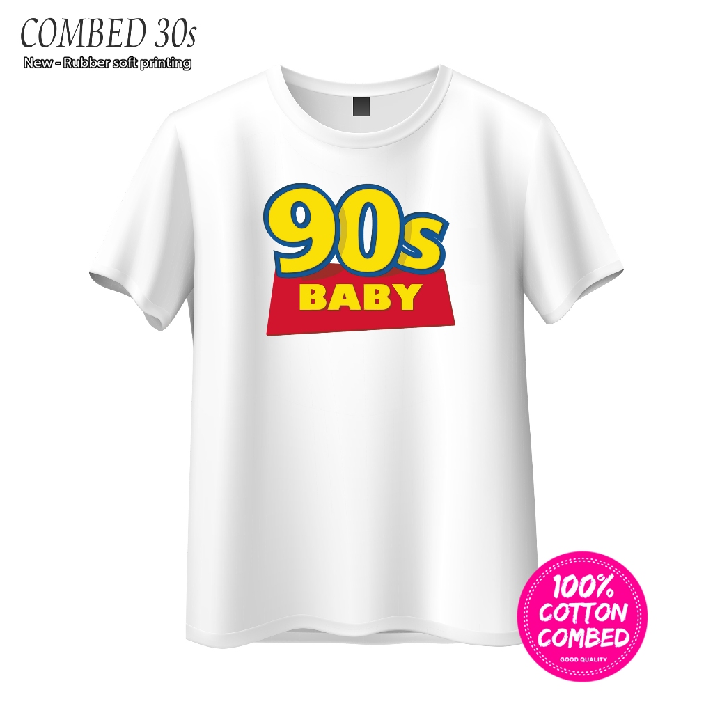DISTRO เสื้อยืด 90s BABY TOP สําหรับผู้ชายและผู้หญิงผู้ใหญ่พรีเมี่ยม CASUAL OUTFIT COMBED PLASTOL