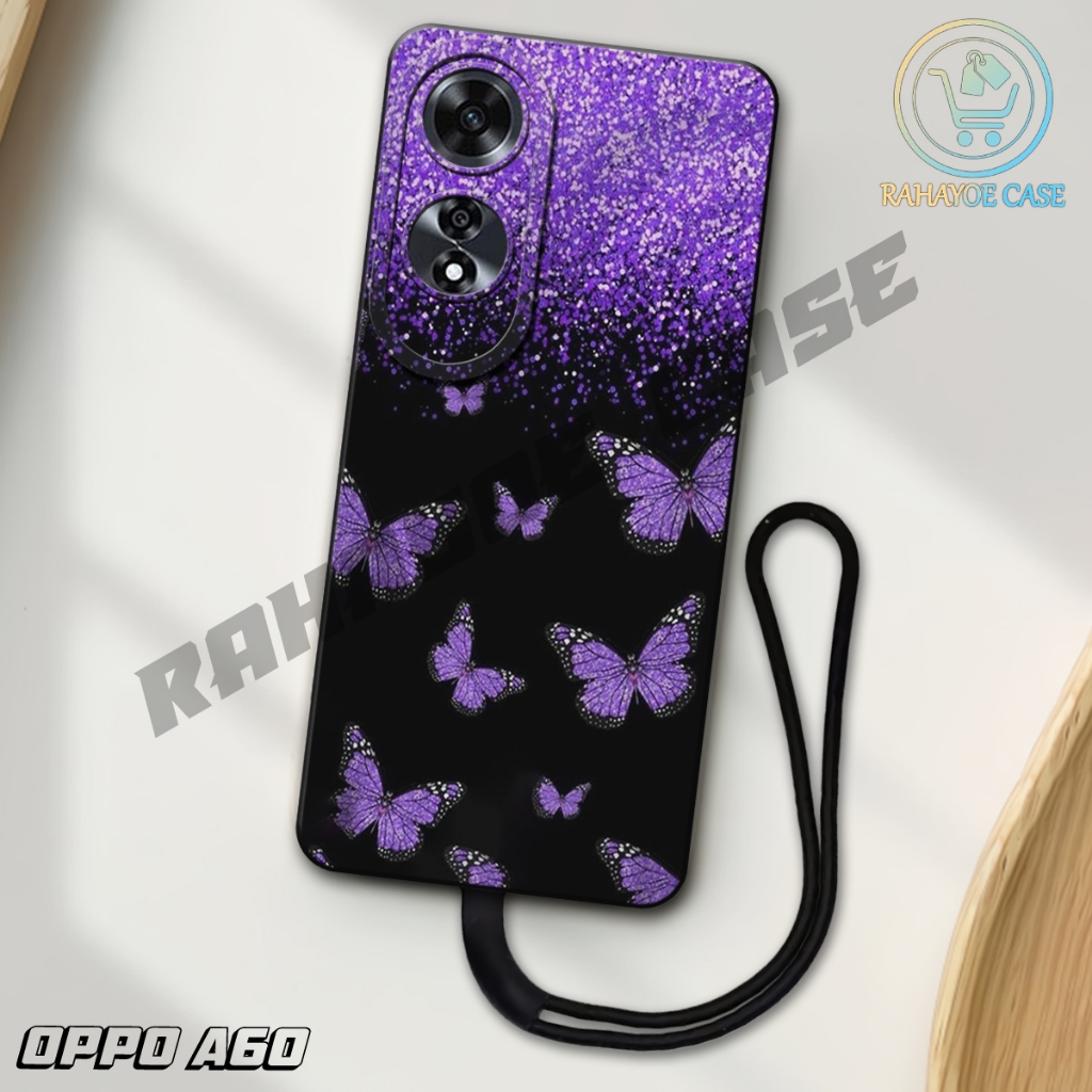 J14 - ล่าสุด Oppo A60 4G Softcase 2024 - กล้องโปร Softcase A60 4G - LOVE motif - วัสดุยางยืดหยุ่น - 