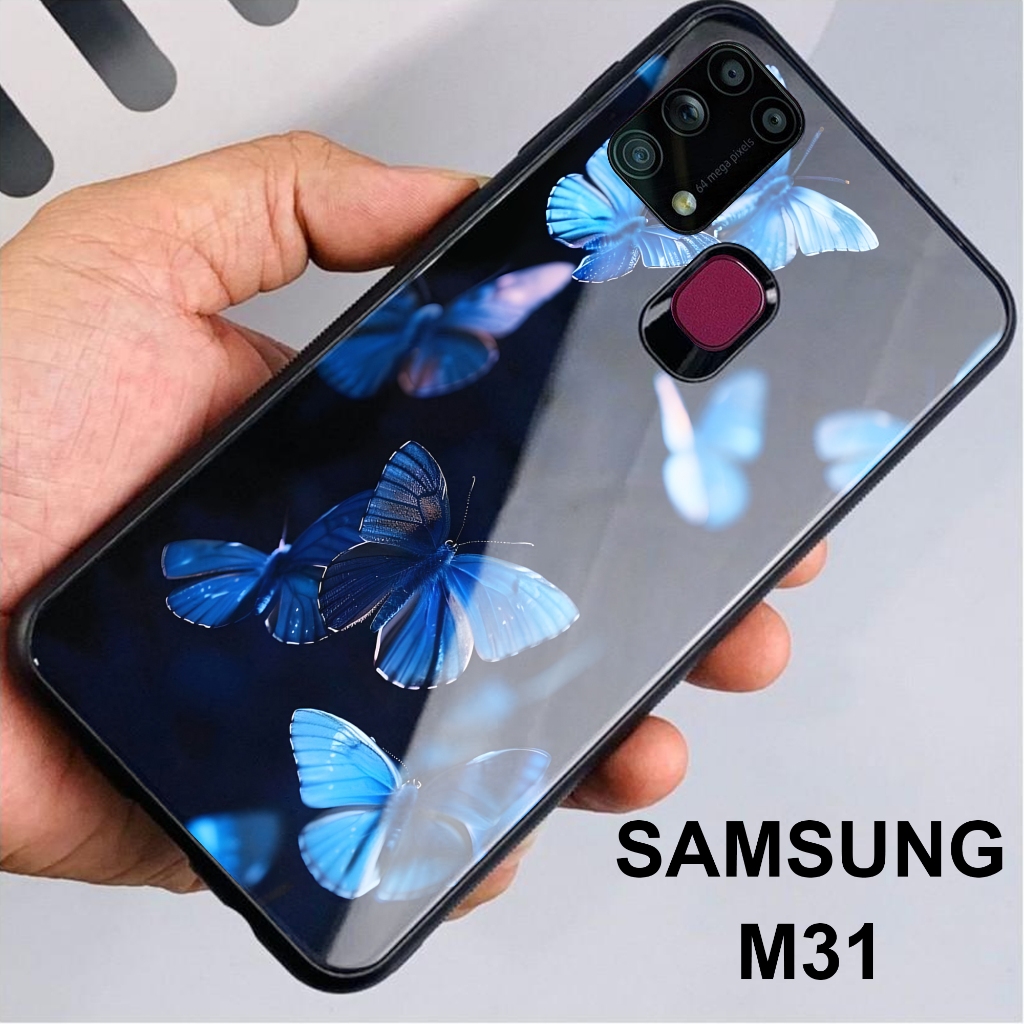 HP SAMSUNG M31 Glossy Butterfly Motif Case Samsung M31 Silicone Softcase Phone Case