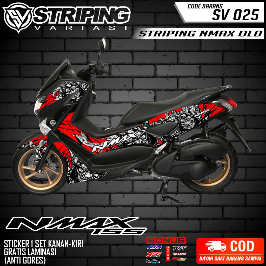 Nmax OLD เต็มตัว - ล่าสุด Nmax 2017 2018 2019 Striping Sticker NMAX OLD VARIATION STICKER SV 025