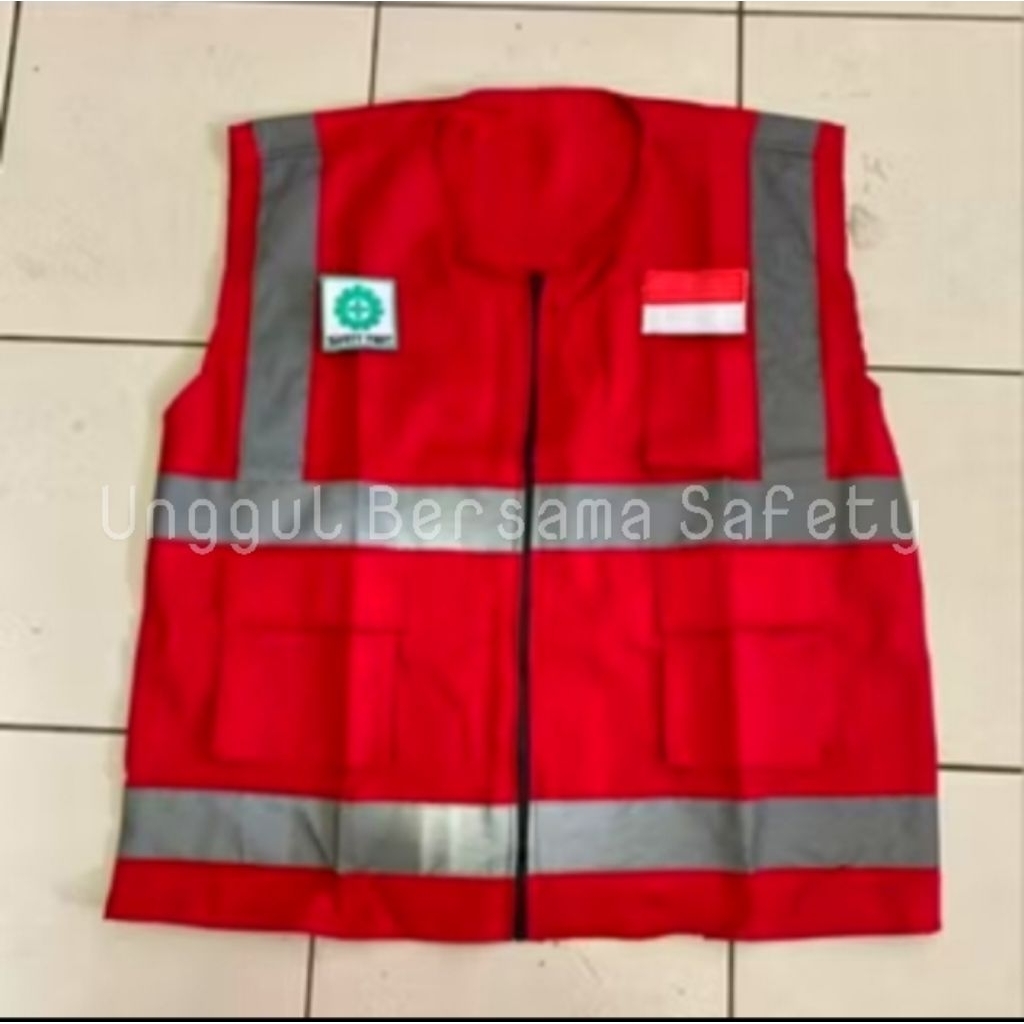 SAFETY DRILL VEST / SAFETY VEST MADE FROM DRILL MATERIAL รวมโลโก้ K3 และ FLAG