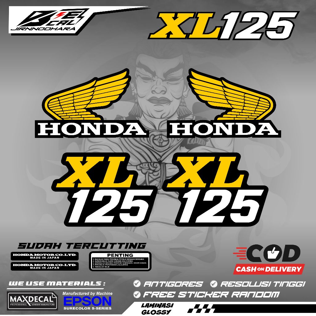 HONDA XL 125 HONDA XL125 TRAIL XL 125 RETRO XL 125 CLASSIC K1 VARIATION STICKER STRIPING