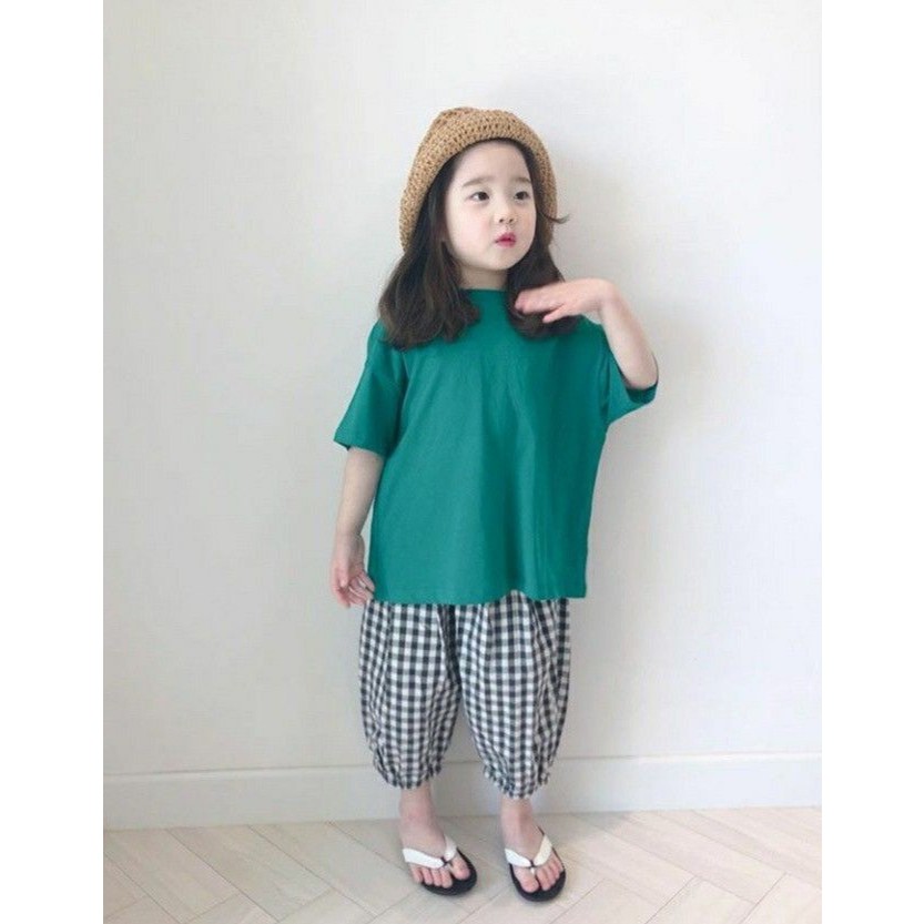 KATUN Girls OVER SIZE Culottes set อายุ 2-9 ปี ชุด AMORA วัสดุผ้าฝ้ายลายตารางหมากรุก