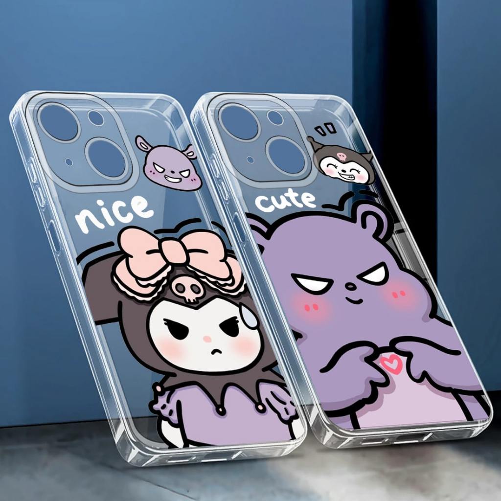 Glossy Clear Case Kuromi Premium Couple Casing Oppo C53 C51 C51S C61 C63 C65 C75 A3X A3 Pro 5G A60 R