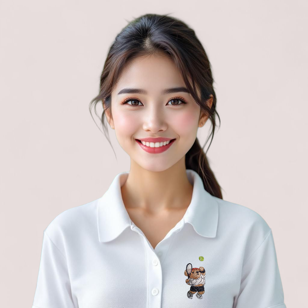 เสื้อโปโลปักลายเทนนิส Feyre Bear