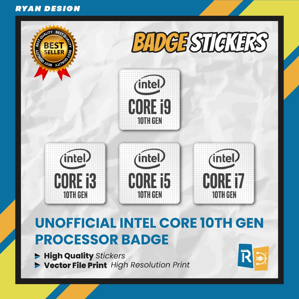 โปรเซสเซอร์ป้ายสติ๊กเกอร์โลโก้ Intel Core i3 i5 i7 i9 Gen 10