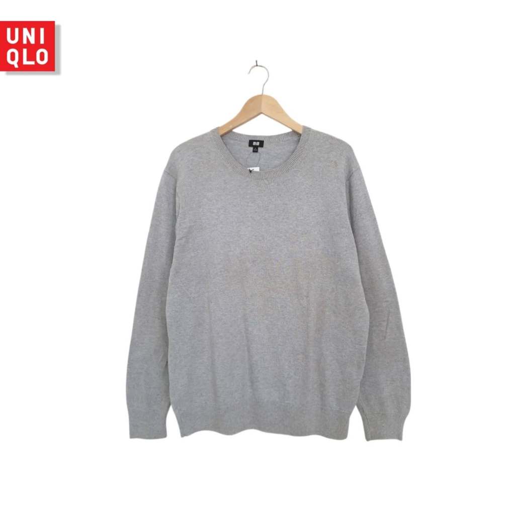 เสื้อสเวตเตอร์ O-Neck Uniqlo Grey Unisex (CODE: B92-25)