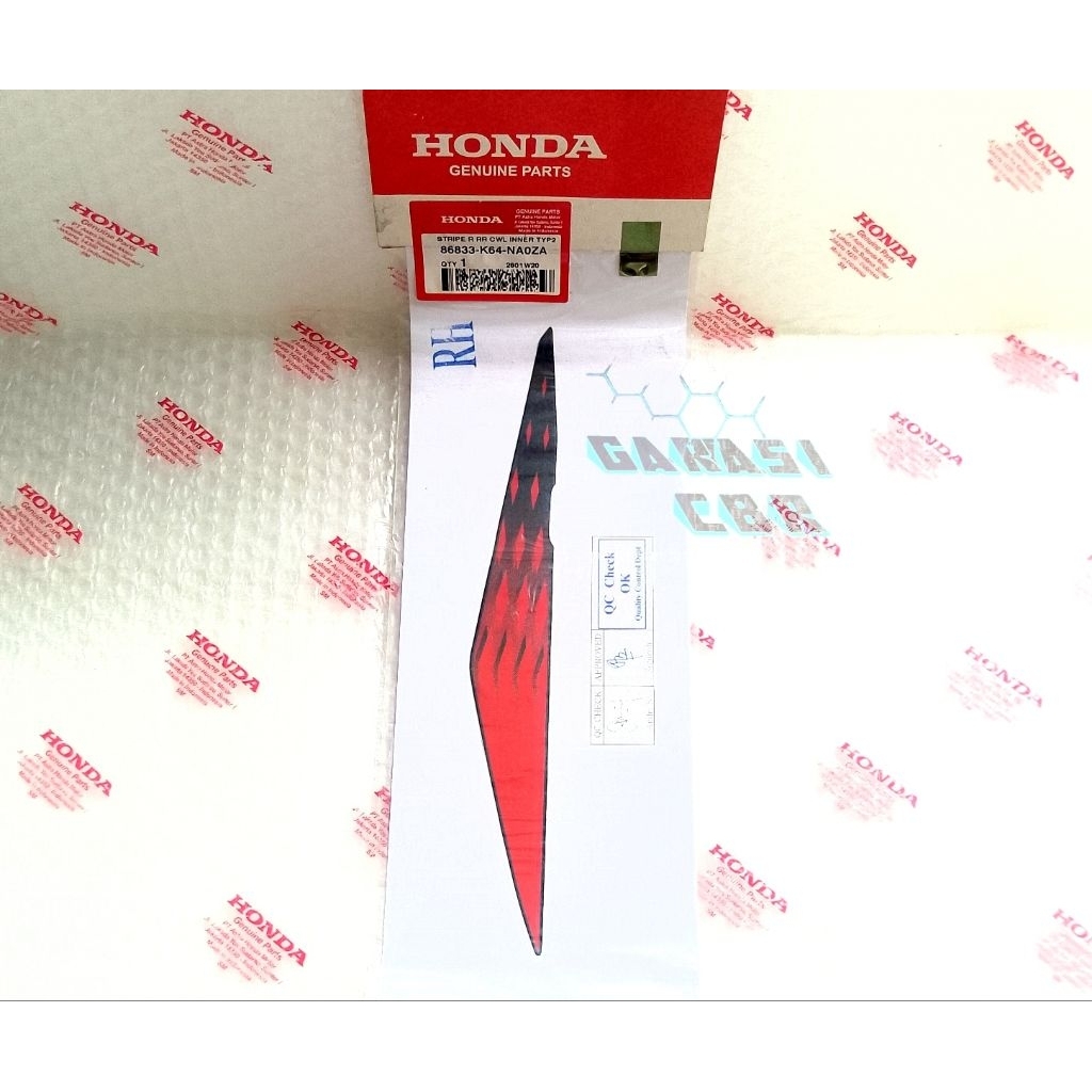 แถบด้านหลังด้านใน Type2 CBR 250RR K64J - สติกเกอร์แถบด้านหลังหยาบ CBR 250RR SP