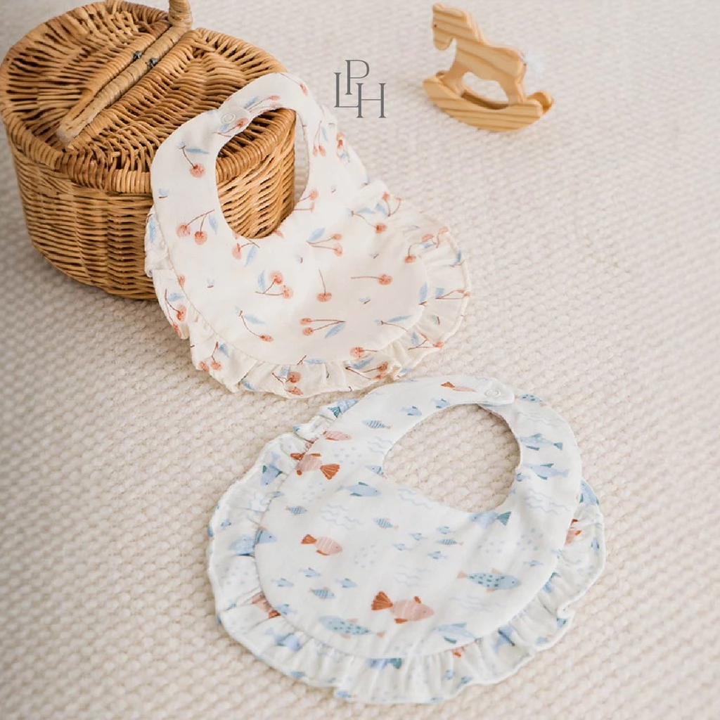 Little Palmerhaus - Muslin Ruffle Bib (ผ้ากันเปื้อนเด็ก) Muslin Cotton Bamboo