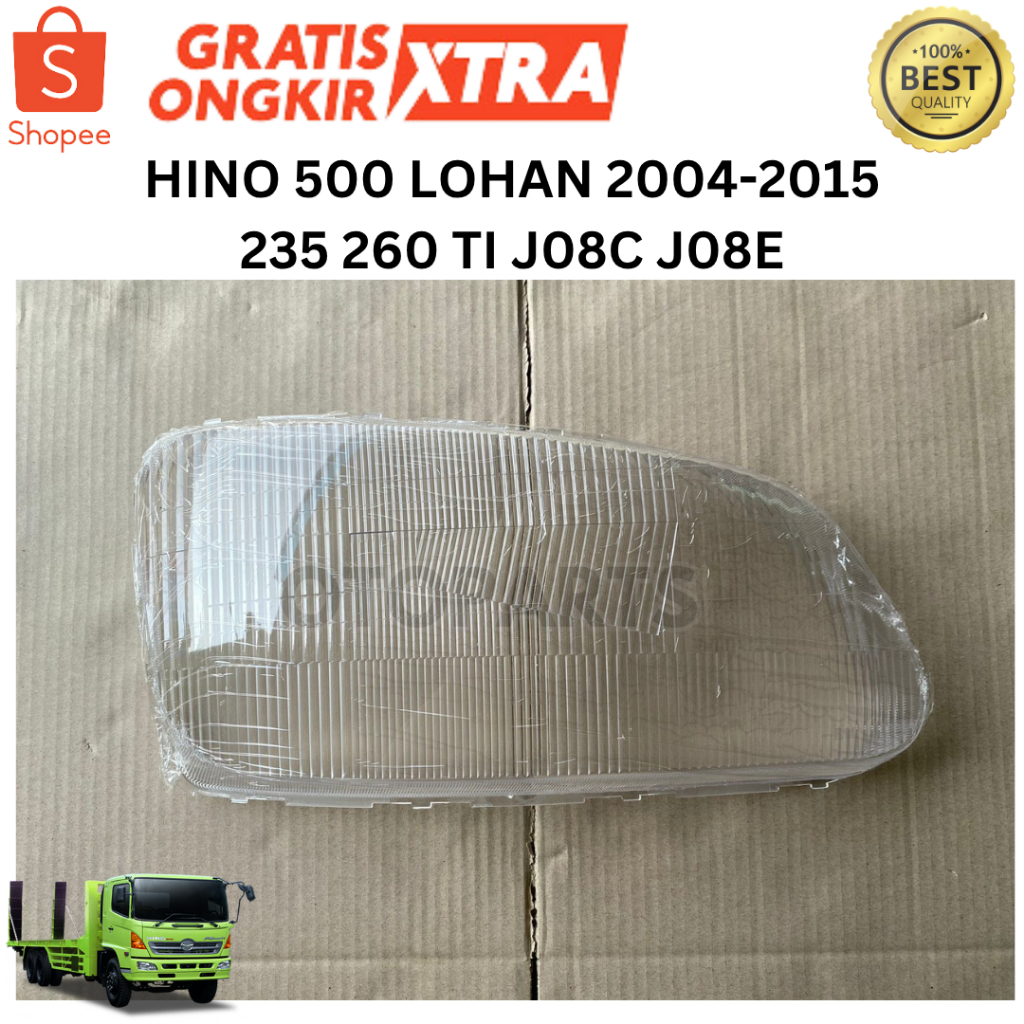 MIKA HEAD LAMP LENS HINO 500 LOHAN 235 260TI PS J08C J08E 2004-2015 ใหม่
