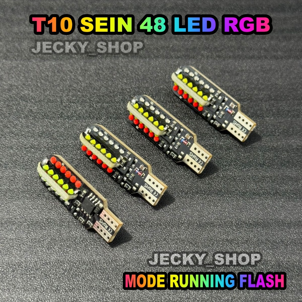 T10 48 LED Cob RGB วิ่งและแฟลช RGB ไฟเลี้ยวสําหรับรถยนต์รถจักรยานยนต์ไฟเลี้ยว