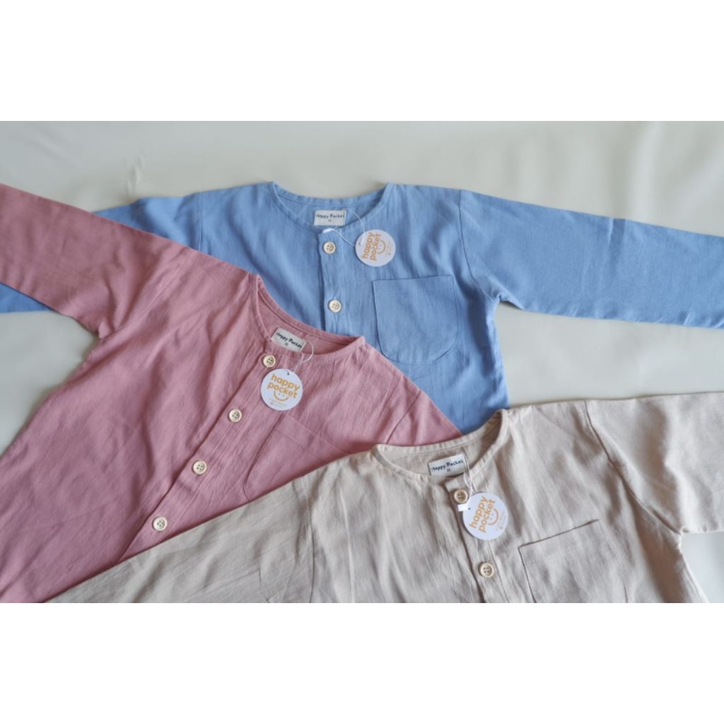 KEMEJA Aqa Basic Shirt - เสื้อเชิ้ตแขนยาวเด็กผู้ชาย คอปก changi เสื้อเชิ้ตลําลองอย่างเป็นทางการ เสื้