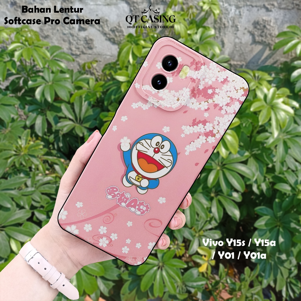 กล้อง Softcase Pro สําหรับ Vivo Y15s / Y15a / Y01 / Y01a – Casing HP Motif Dorem0n – เคสใส QT10v1