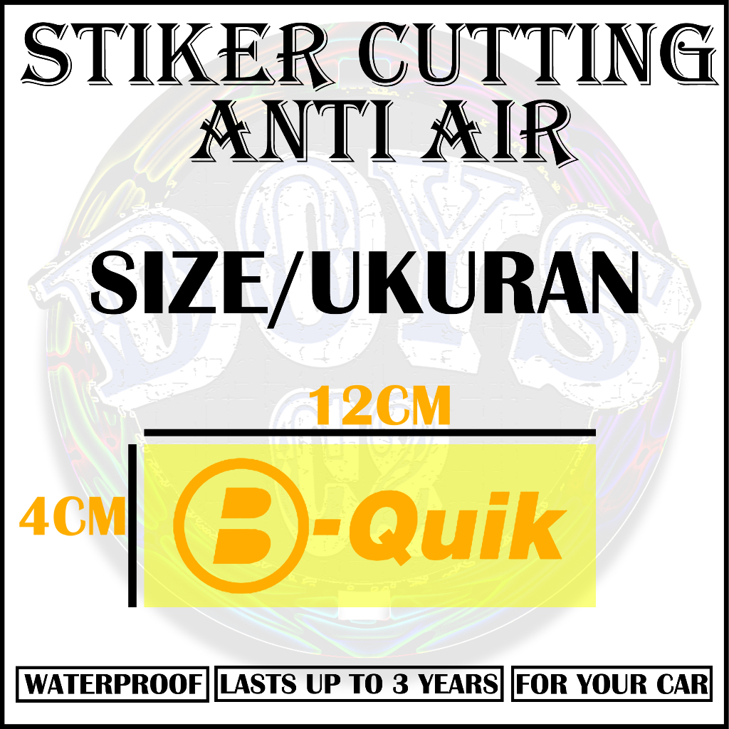B-Quik สติ๊กเกอร์ตัดกันน้ํา ขนาด 12CM
