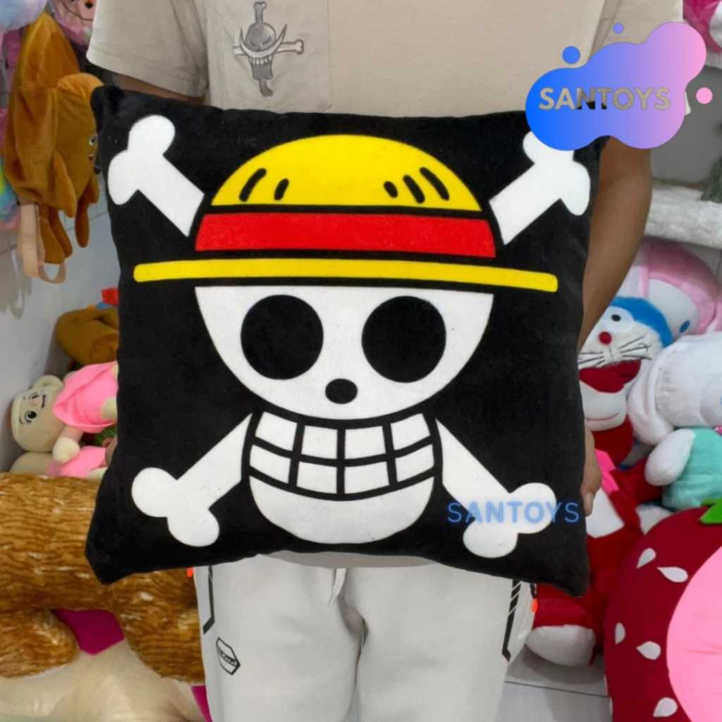 ONE PIECE LUFFY ANIME PILLOW STRAW HAT PIRATES ขนาด 40 X 40 ซม.