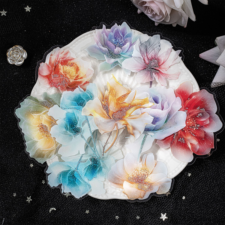 [Artopia] Flower Light Sticker FL Beautiful Aesthetic Glitter Floral Flower Sticker