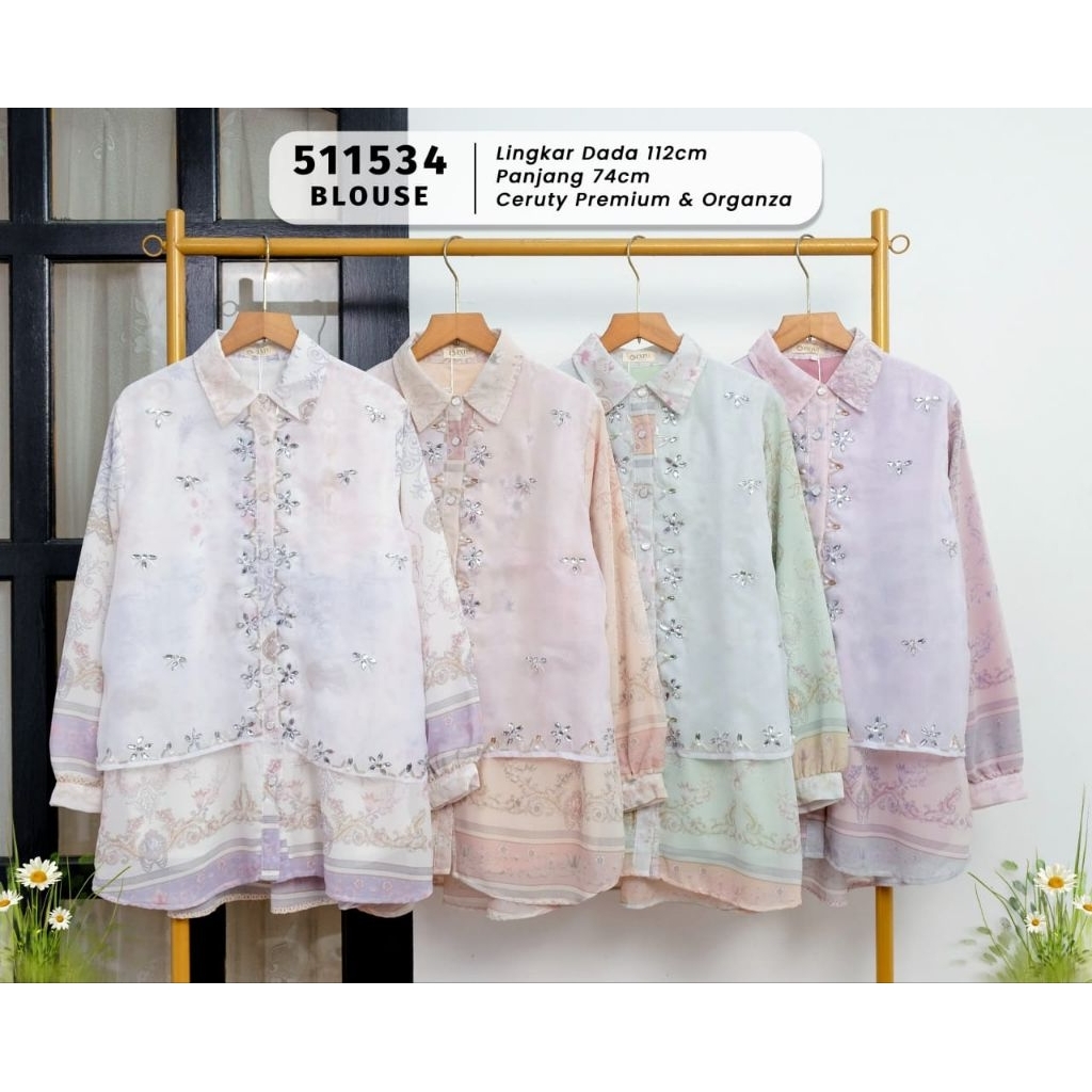 KEMEJA 8 (MT.EH) NAOMI Blouse เสื้อเชิ้ตผู้หญิงมุสลิม Naomi Blouse. นาซรา ชะอํา