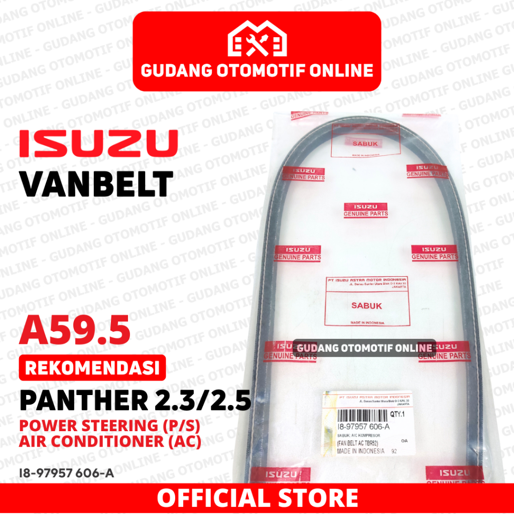 Fanbelt P/S AC Isuzu Panther 2.3 2.5 A59.5 Original ORI I8-97957 606-A