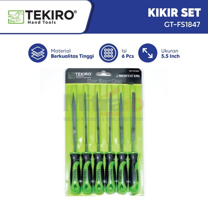 TEKIRO FILE SET CONTENTS 6PC 5 1/2"/FILE SET/FINE FILE/MINI FILE SE