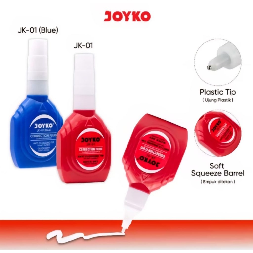 Correction Fluid Joyko JK 01 1 (หนึ่ง) ชิ้น / ยางลบชนิดน้ํา / Type X