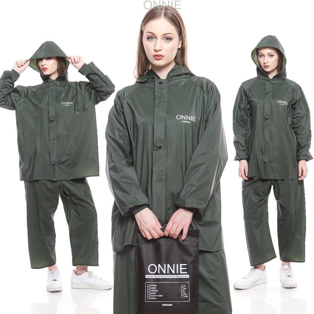 ONNIE เสื้อกันฝนสําหรับบุรุษและสตรีสําหรับผู้ใหญ่ที่ดีที่สุด วัสดุ PVC ป้องกันการซึม