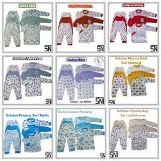 Paket 3 Set Baju Piyama Bayi Denzie SNI Setelan Panjang Usia 3-24 Bulan Unisex Laki laki perempuan
