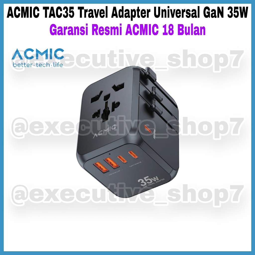 ACMIC TAC35 อะแดปเตอร์สําหรับเดินทางอเนกประสงค์ GaN 35W - ACMIC อย่างเป็นทางการ รับประกัน 18 เดือน