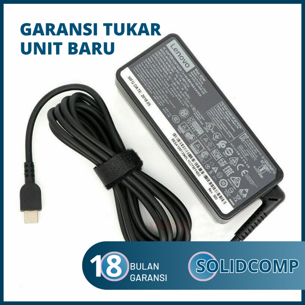 อะแดปเตอร์ ThinkPad 65W ประเภท C X1 T480 T480S T580 T580s T570 E580 E585 E480 L380 L480 L580